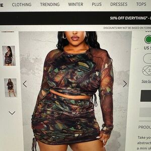 Trendy Abstract Print Two-Piece Set